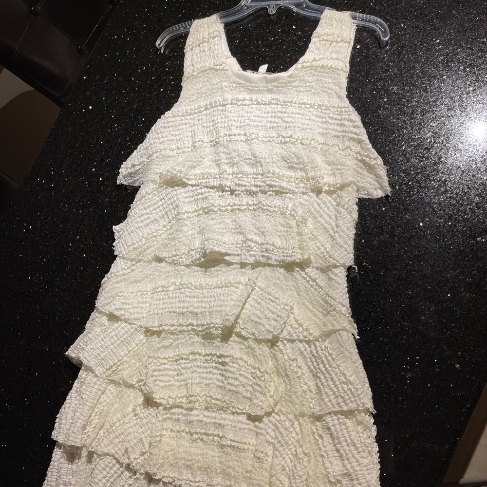 Cream Lacey ruffle dress